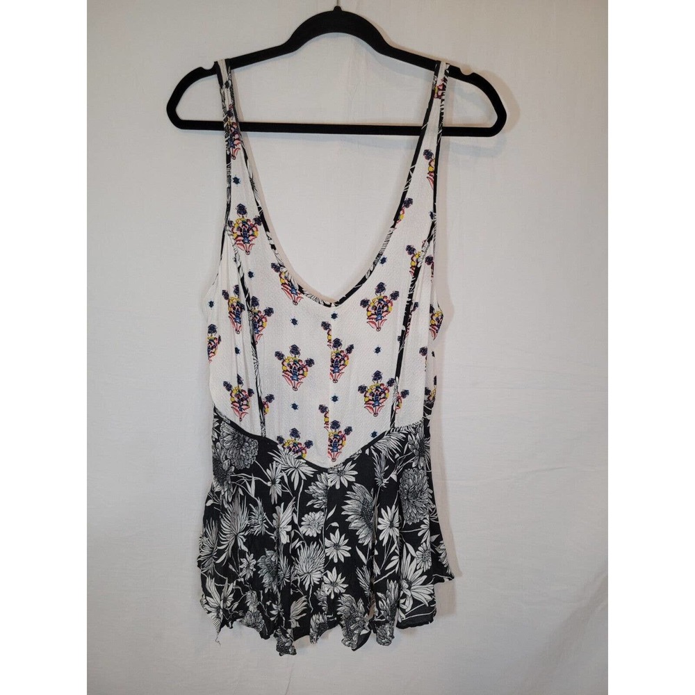 Free People Double Floral Print Swing Tank Size Large